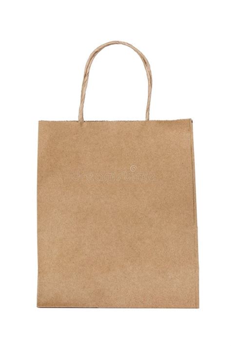 Brown Paper Bag With Handles Isolated Stock Image Image Of Carry