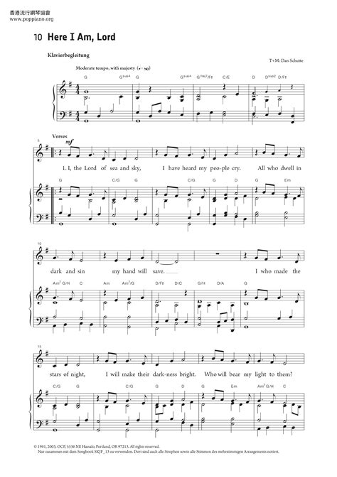 Spiritual Here I Am Lord Sheet Music Pdf Free Score Download ★