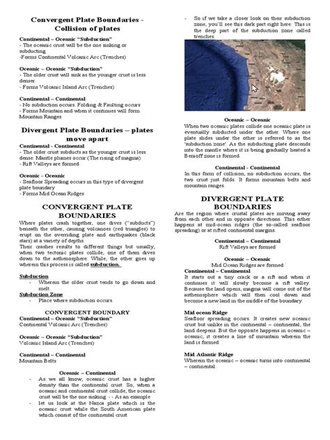 Convergent Plate Boundaries | PDF