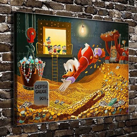 S1344 Donald Duck Scrooge Mcduck Filmhd Canvas Print Home Living Room ...