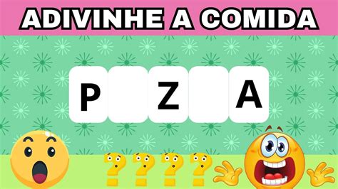 ADIVINHE A PALAVRA Poucas LETRAS DICA COMIDA YouTube