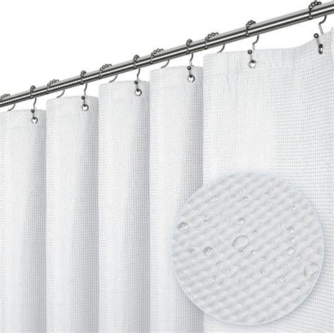 Waffle Weave Fabric Shower Curtain 72 W X 72 H White 72 W X 72