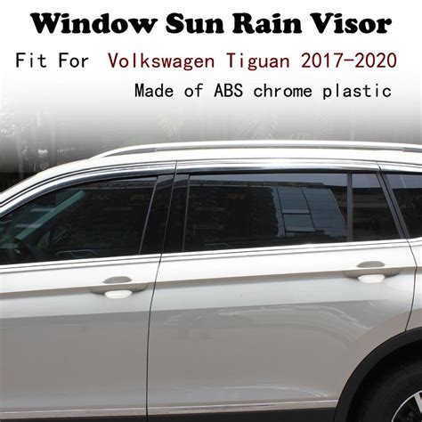 ABS Chrome Plastic Window Visor Vent Shades Sun Rain Guard Car