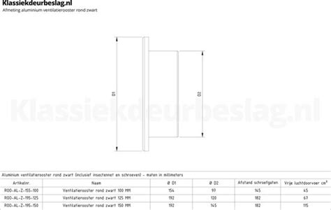 Ventilatierooster Rond Aluminium Zwart Mm Bol