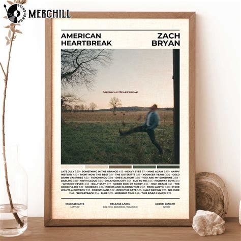 Zach Bryan American Heartbreak Poster Album Cover Gift For Zach Bryan