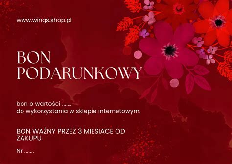 Karta Podarunkowa Voucher Podarunkowy Bon Wings Shop Pl Z