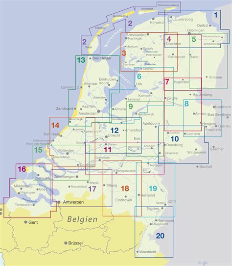 Fahrradkarten Niederlande Bersicht Blattschnitte