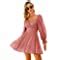 Exlura Women Tie Back Summer Dresses Long Lantern Sleeve Square Neck