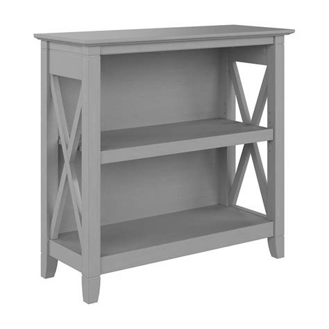 Key West Small 2 Shelf Bookcase In Cape Cod Gray Engineered Wood