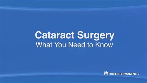 Northwest Kaiser Cataract Surgery Part 1 Kaiser Permanente Youtube