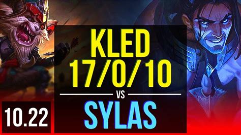 Kled Vs Sylas Top 17010 81 Winrate Legendary Euw Master