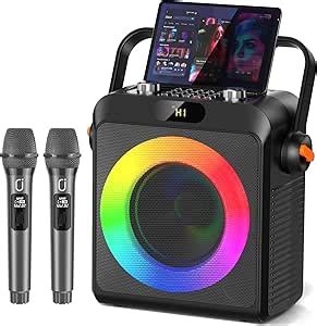 JYX Karaoke Con 2 Microfonos Karaoke Microfono Bluetooth Altoparlante