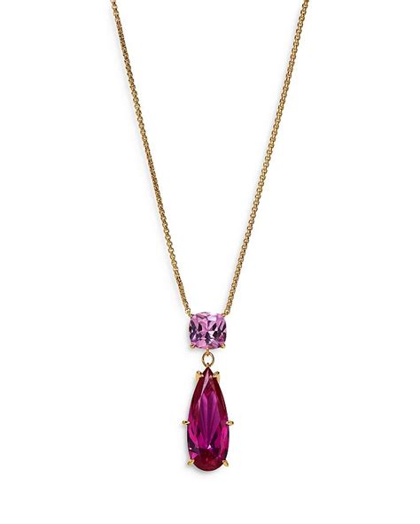 Nadri Blushing Color Cubic Zirconia And Pear Shape Stone Pendant Necklace