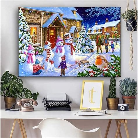 Broderie Diamant Kit Complet Diamond Painting Enfant Paysage De Noël