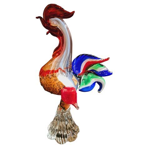 Murano Rooster Glass Figurine At Stdibs