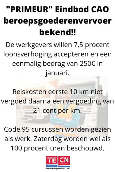 Cao Beroepsgoederenvervoer Okt Eindbod Werkgevers Transporteffect