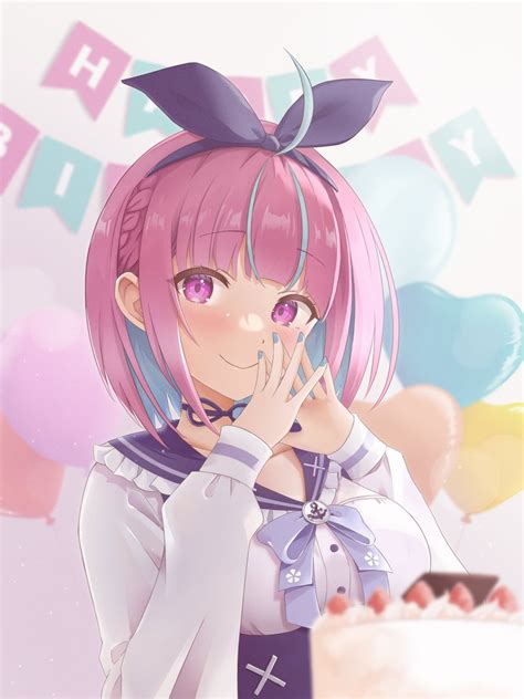 湊あくあ「あくたん、お誕生日おめでとう🎂🎈🎉 あくあーと 湊あくあ生誕祭」山の水雲のイラスト