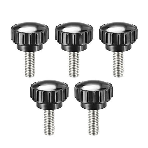 M6 X 15mm Male Thread Knurled Clamping Knobs Grip Thumb Screw On Type