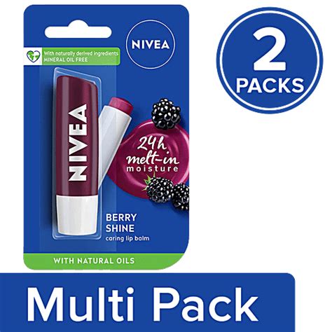 Buy Nivea Lip Balm Blackberry Shine With Natural Oils Ruby Red Shine And Berry Aroma Online At