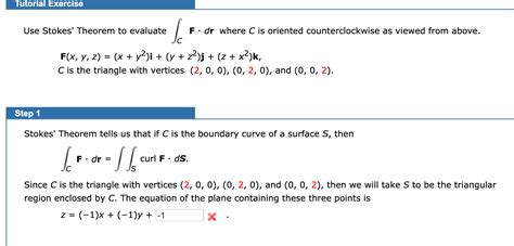 Solved Tutorial Exercise Use Stokes Theorem To Evaluate Chegg