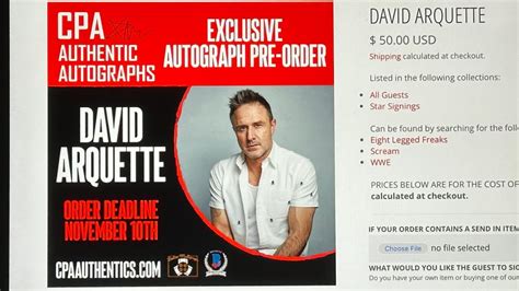 CPA Authentics Exclusive Pre Order For David Arquette YouTube