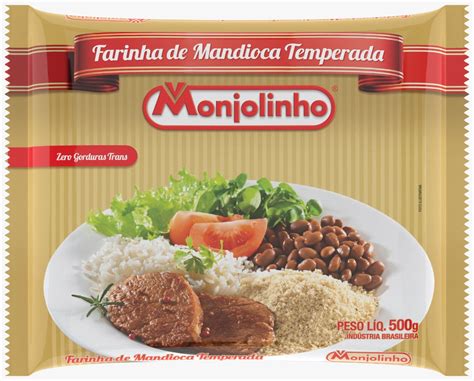 Farofa De Mandioca Temperada Sabor Tradicional Monjolinho 500g Caixa