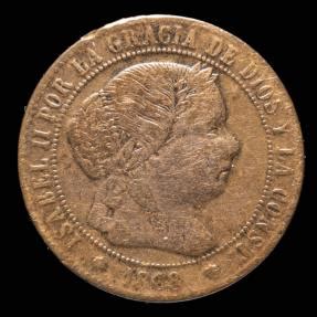 Centimo De Escudo Isabel Ii Barcelona Mint Mm Gr