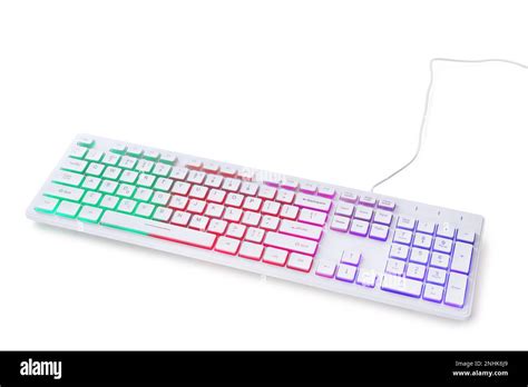 Modern mechanical RGB keyboard isolated on white Stock Photo - Alamy