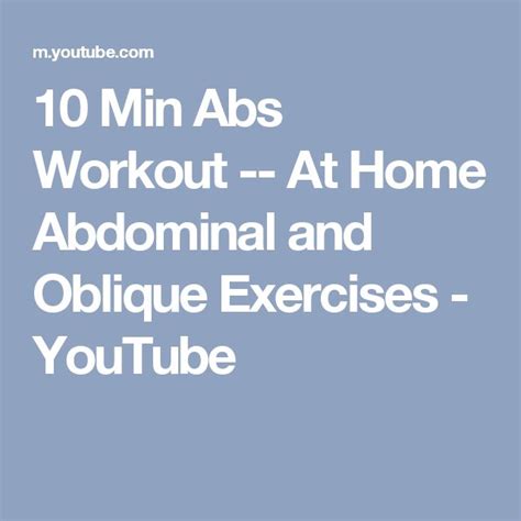 10 Min Abs Workout At Home Abdominal And Oblique Exercises Abs