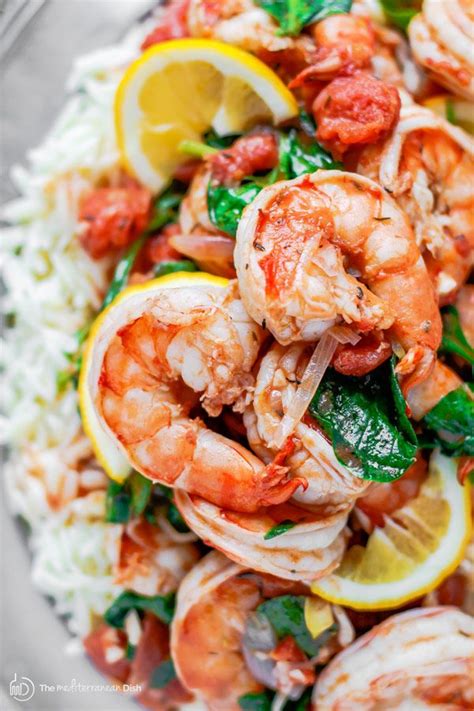 Garlic Tomato Shrimp Recipe With Orzo Recipe Recipes Mediterranean