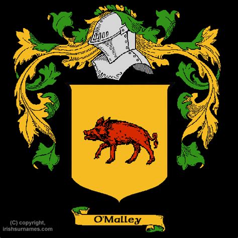 O'Malley family crest and meaning of the coat of arms for the surname ...