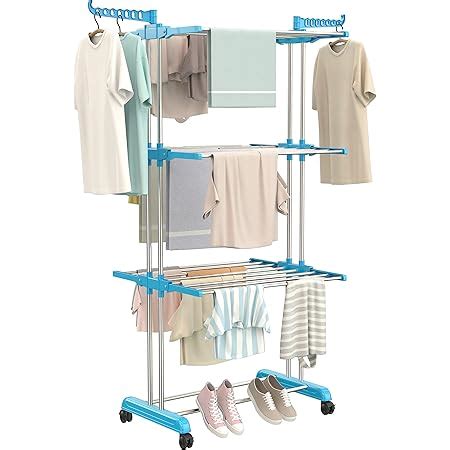 Amazhome Cloth Drying Stand Stainless Steel And Heavy Duty Abs