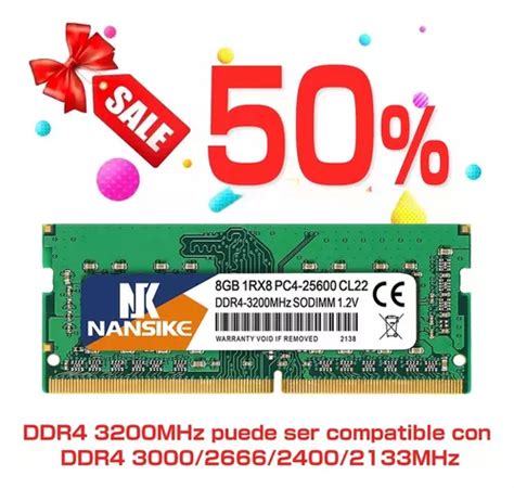 Memoria Ram Nansike 8gb Ddr4 3200 Sodimm Para Laptop Nueva Meses Sin