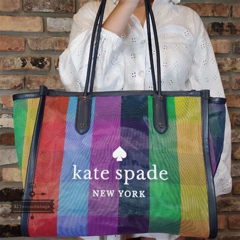 Kate Spade Bags Kate Spade Ella Extra Large Rainbow Mesh Tote Bag