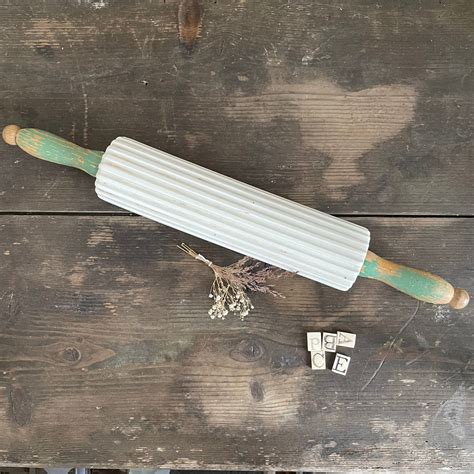 Antique Ridged Rolling Pin No4 Vintage