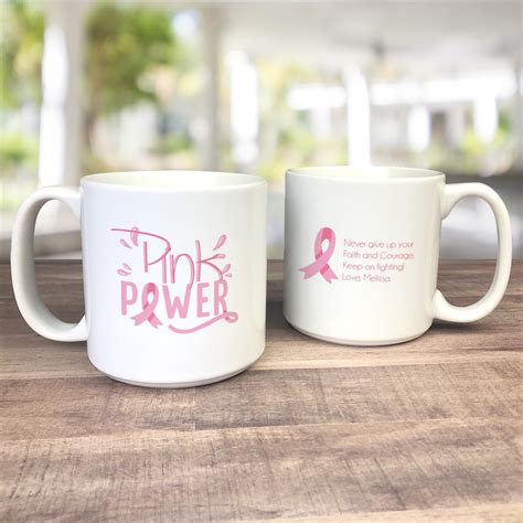 Pink Power Personalized Breast Cancer Awareness Mug