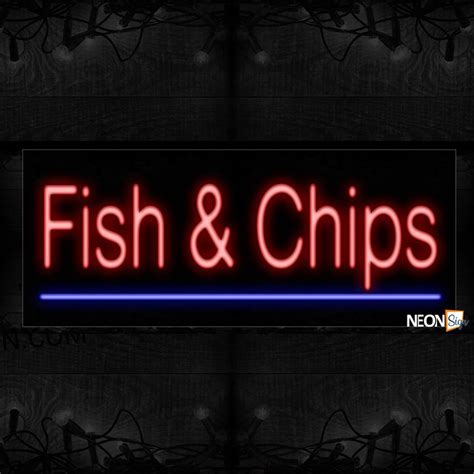 Fish & Chips With Underline Neon Sign - NeonSign.com