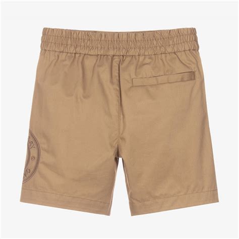 Burberry Boys Beige Cotton Logo Shorts Childrensalon