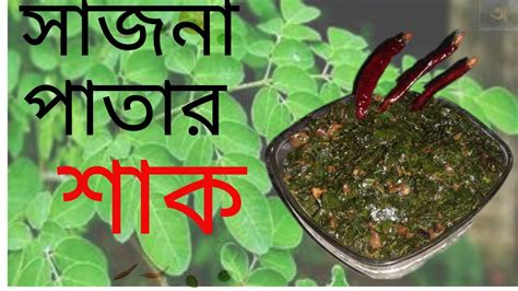 সজনে পাতার শাক রেসিপি Sojne Patar Shak Recipe In Bangla Youtube