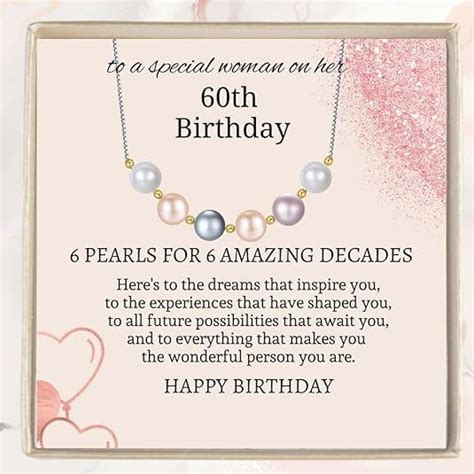 IPINK Birthday Gifts Women Pearl Necklace Gift For 30 40 50 60 70 80