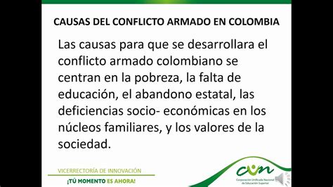 Causas Conflicto Armado En Colombia Youtube