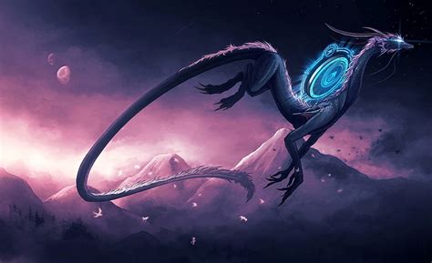 HD wallpaper: Science Fiction Dragon, white and purple dragon illustration | Wallpaper Flare