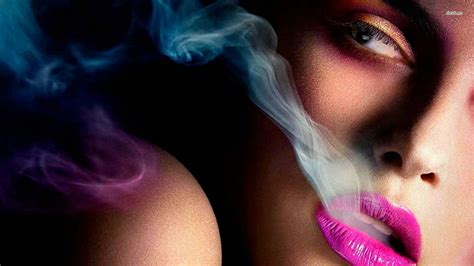 HD wallpaper: face, girl, lips, lipstick, pink, sensuality, smoking ...