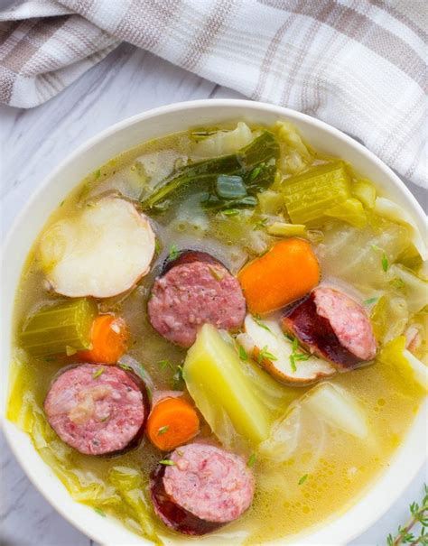 Hearty Cabbage Soup With Sausage And Potatoes No Plate Like Home