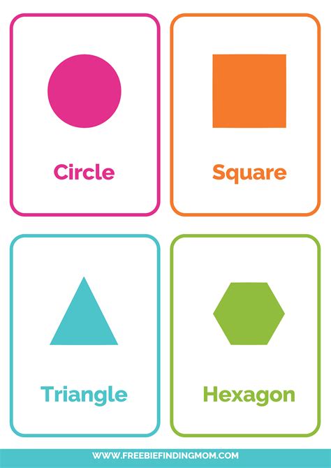 printable  shapes flashcards  downloads