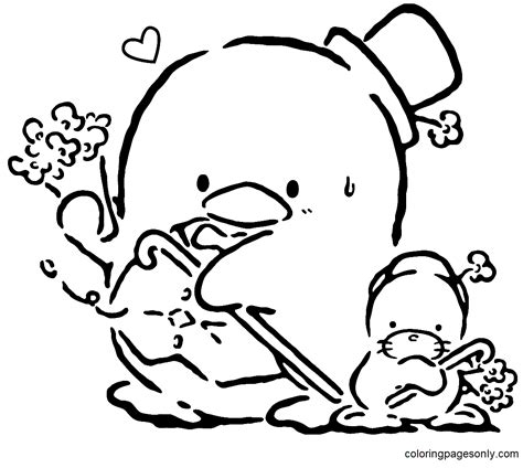 Tuxedo Sam Sanrio Coloring Page