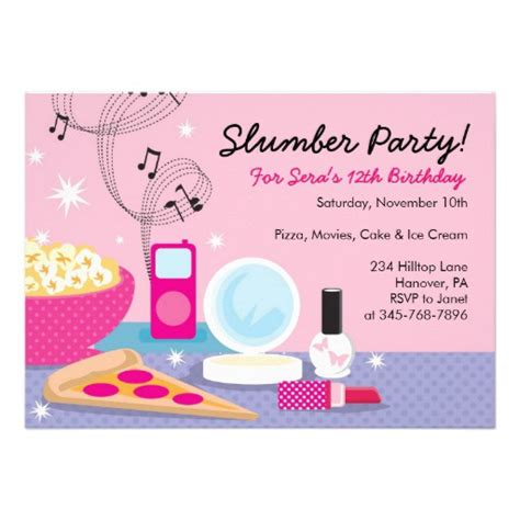 Birthday Slumber Party Invitations Free Printable