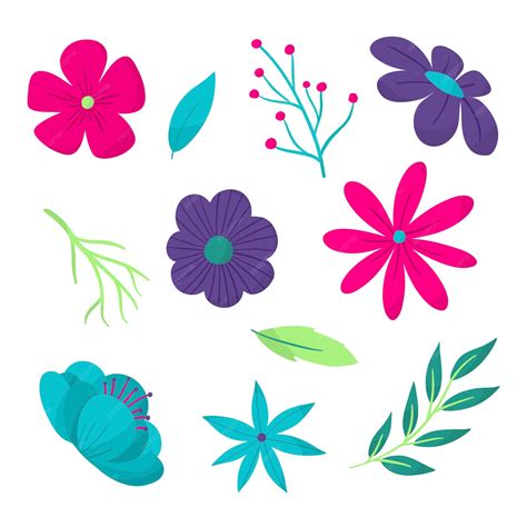 Colección De Flores De Primavera Dibujadas A Mano Vector Gratis