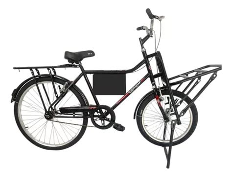 Bicicleta Cargueira Carga Pesada Bagageira Food Bike Preto