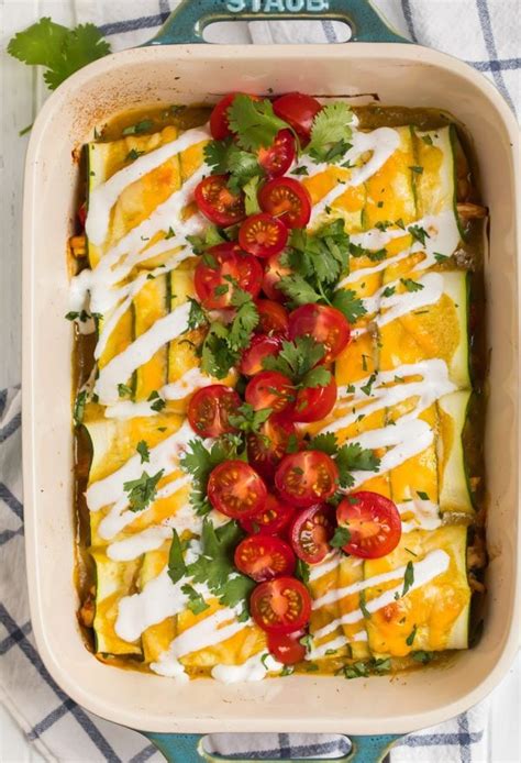 Zucchini Enchiladas With Chicken Low Carb Wellplated